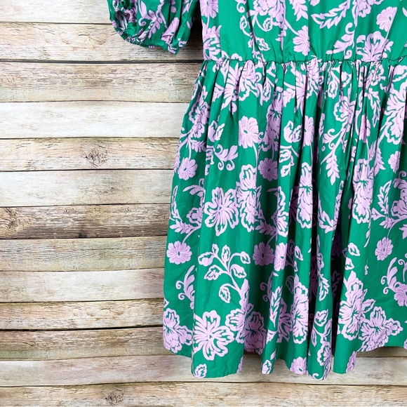 Xirena Caprisyn Green Aurie Puff Sleeve Mini Dress Size Large - Picture 6 of 8